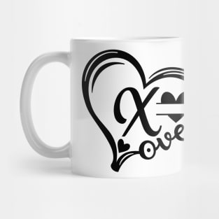 letter x monogram in the shape of love Mug